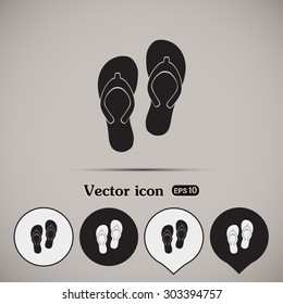 Beach slippers icon - Vector