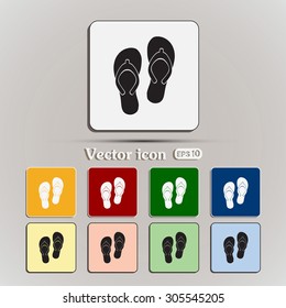 Beach slippers icon - Vector