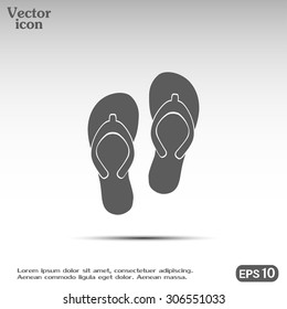 Beach slippers icon - Vector