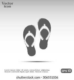 Beach slippers icon - Vector