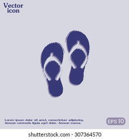 Beach slippers icon - Vector