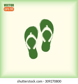 Beach slippers icon - Vector
