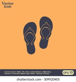 Beach slippers icon - Vector
