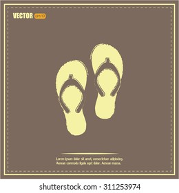 Beach slippers icon - Vector