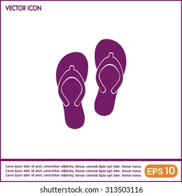 Beach slippers icon - Vector