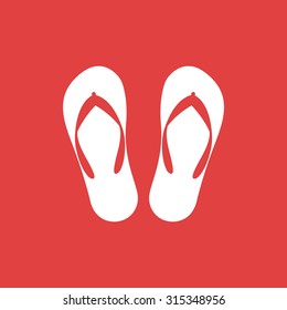 Beach slippers icon - Vector