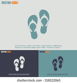 Beach slippers icon - Vector