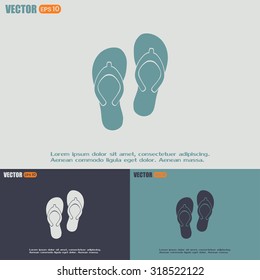 Beach slippers icon - Vector