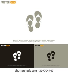 Beach slippers icon - Vector