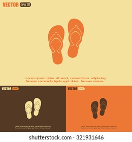 Beach slippers icon - Vector