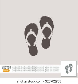 Beach slippers icon - Vector