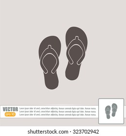Beach slippers icon - Vector
