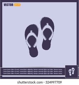 Beach slippers icon - Vector