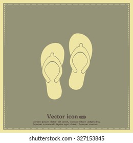 Beach slippers icon - Vector