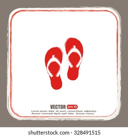 Beach slippers icon - Vector