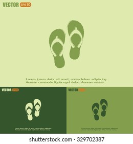 Beach slippers icon - Vector