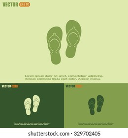 Beach slippers icon - Vector