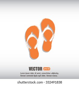 Beach slippers icon - Vector