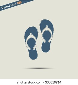 Beach slippers icon - Vector