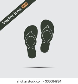 Beach slippers icon - Vector