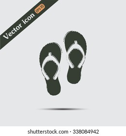 Beach slippers icon - Vector