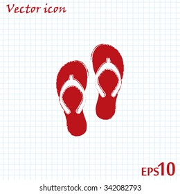 Beach slippers icon - Vector