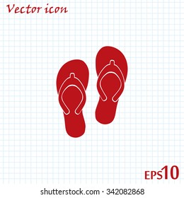 Beach slippers icon - Vector