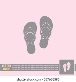 Beach slippers icon - Vector
