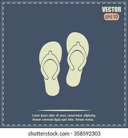 Beach slippers icon - Vector