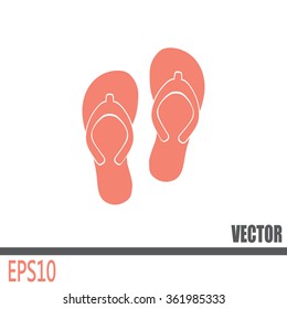 Beach slippers icon - Vector