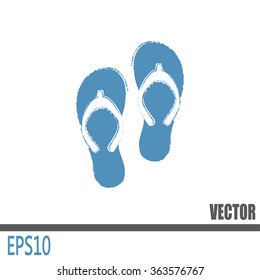 Beach slippers icon - Vector