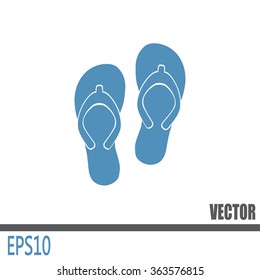 Beach slippers icon - Vector