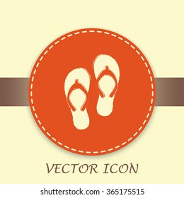 Beach slippers icon - Vector