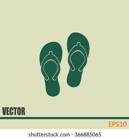 Beach slippers icon - Vector