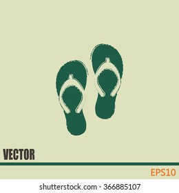 Beach slippers icon - Vector