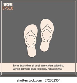 Beach slippers icon - Vector