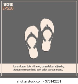 Beach slippers icon - Vector