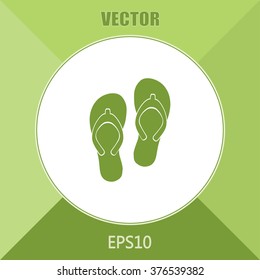 Beach slippers icon - Vector