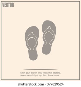 Beach slippers icon - Vector