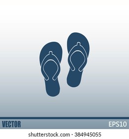 Beach slippers icon - Vector