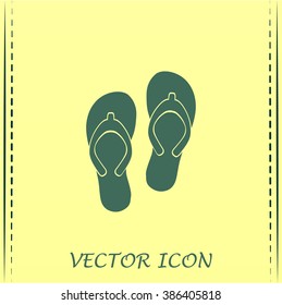 Beach slippers icon - Vector