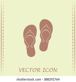 Beach slippers icon - Vector