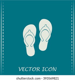 Beach slippers icon - Vector