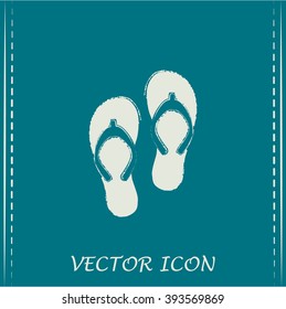 Beach slippers icon - Vector