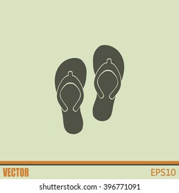 Beach slippers icon - Vector