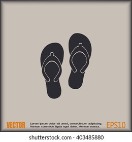 Beach slippers icon - Vector