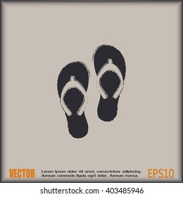 Beach slippers icon - Vector