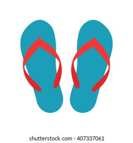 Beach Slippers Icon - Vector