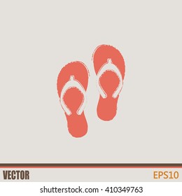 Beach slippers icon - Vector