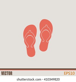 Beach slippers icon - Vector